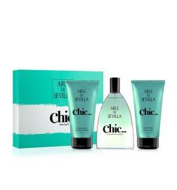 Aire de Sevilla Chic... Conjunto 3 pcs Eau de Toilette spray 150 ml + Creme hidratante 150 ml + Gel de banho 150 ml